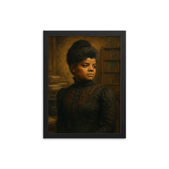 Ida B Wells press room portrait framed print on a plain backdrop in size 12"x16".