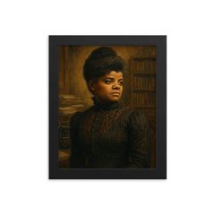 Ida B Wells press room portrait framed print on a plain backdrop in size 8"x10".