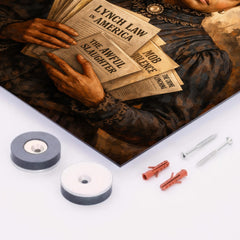 Ida B Wells with anti lynching pamphlets metal print mockup