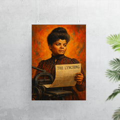 Ida B Wells with anti lynching press poster 7
