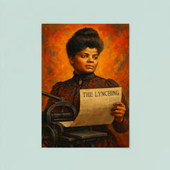 Ida B Wells with anti lynching press poster 8