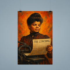 Ida B Wells with anti lynching press poster 9