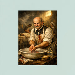 Ignaz Semmelweis at disinfected hospital basin poster 8