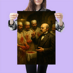 Ignaz Semmelweis confronting bloodstained surgeons poster 3