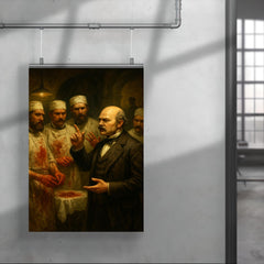 Ignaz Semmelweis confronting bloodstained surgeons poster 4
