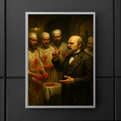 Ignaz Semmelweis confronting bloodstained surgeons poster 5