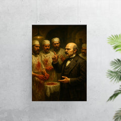 Ignaz Semmelweis confronting bloodstained surgeons poster 7