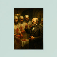 Ignaz Semmelweis confronting bloodstained surgeons poster 8