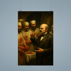 Ignaz Semmelweis confronting bloodstained surgeons poster 9