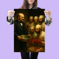 Ignaz Semmelweis confronting bloody surgeons with washbasin poster 3