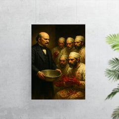 Ignaz Semmelweis confronting bloody surgeons with washbasin poster 7