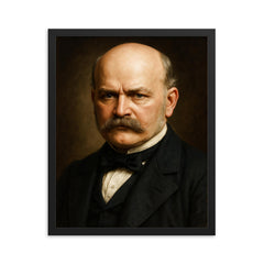 Ignaz Semmelweis portrait framed print on a plain backdrop in size 16"x20".