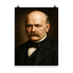 Ignaz Semmelweis portrait poster on a plain backdrop in size 8"x10".