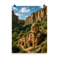 Ihlara Valley Rock Churches Turkey poster on a plain backdrop in size 8"x10".