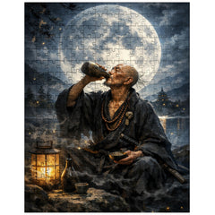 Ikkyu Sojun rogue zen monk drinking moonlight jigsaw puzzle