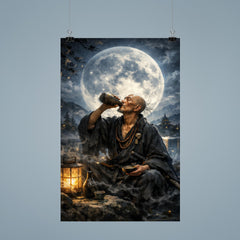 Ikkyu Sojun rogue zen monk drinking moonlight poster 9