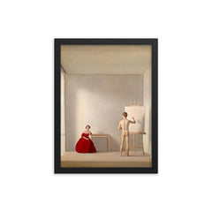 Il Pittore e la Modella by Antonio Bueno, 1952 framed print on a plain backdrop in size 12"x16".