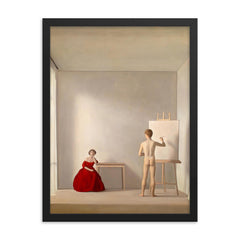 Il Pittore e la Modella by Antonio Bueno, 1952 framed print on a plain backdrop in size 18"x24".