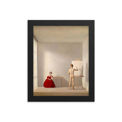 Il Pittore e la Modella by Antonio Bueno, 1952 framed print on a plain backdrop in size 8"x10".