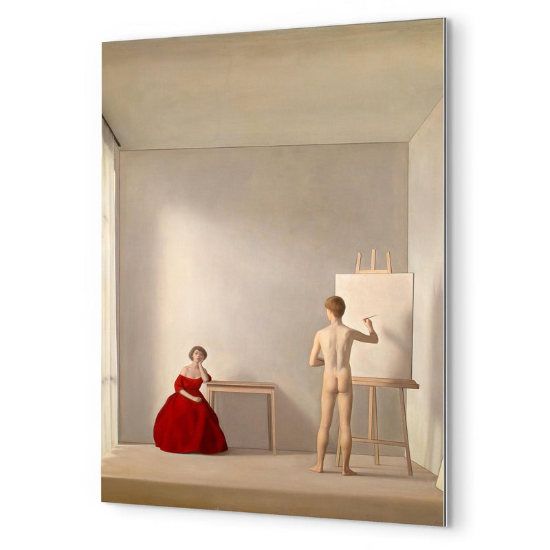 Il Pittore e la Modella by Antonio Bueno, 1952 metal print mockup