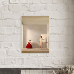 Il Pittore e la Modella by Antonio Bueno, 1952 metal print mockup