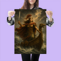 Illyrian queen Teuta on storm beaten galley poster 3