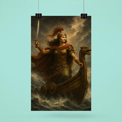 Illyrian queen Teuta on storm beaten galley poster 6