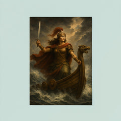 Illyrian queen Teuta on storm beaten galley poster 8