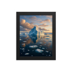 Ilulissat Icefjord Greenland framed print on a plain backdrop in size 8"x10".