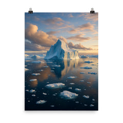 Ilulissat Icefjord Greenland poster on a plain backdrop in size 8"x10".