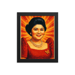 Imelda Marcos framed print on a plain backdrop in size 8"x10".