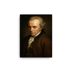 Immanuel Kant portrait canvas print on a plain backdrop in size 12"x16".
