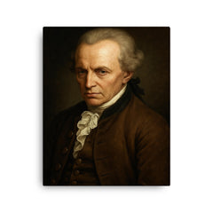 Immanuel Kant portrait canvas print on a plain backdrop in size 16"x20".