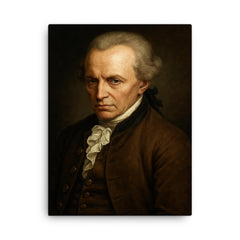 Immanuel Kant portrait canvas print on a plain backdrop in size 18"x24".