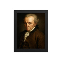 Immanuel Kant portrait framed print on a plain backdrop in size 8"x10".