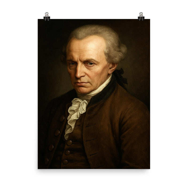 Immanuel Kant portrait poster on a plain backdrop in size 8