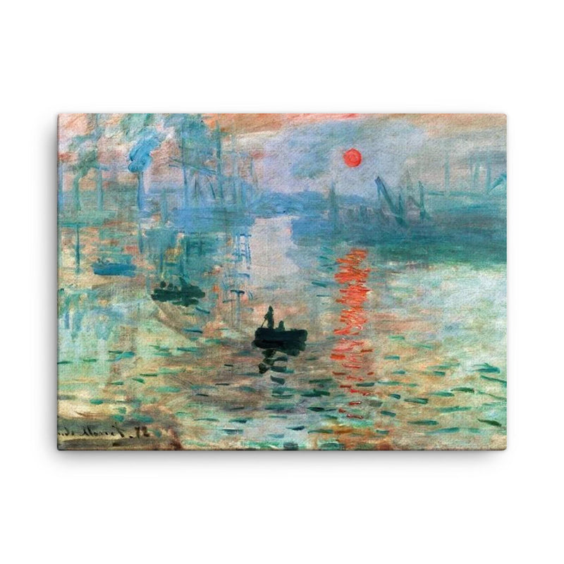 Impression by Claude Monet canvas print on a plain backdrop in size 18