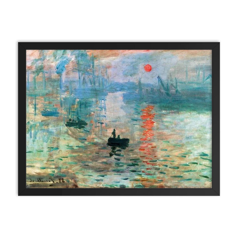 Impression by Claude Monet framed print on a plain backdrop in size 18
