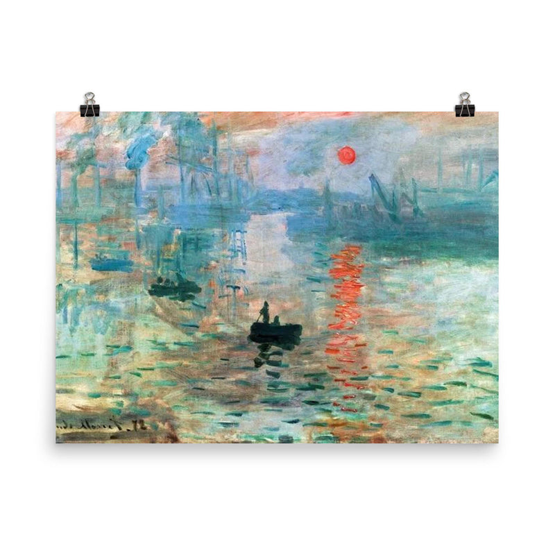 Impression by Claude Monet poster on a plain backdrop in size 8