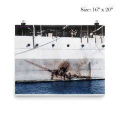 Imprint of a Mitsubishi Kamikaze Zero on H.M.S Sussex, 1945 poster 2