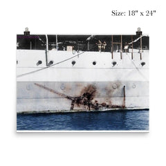 Imprint of a Mitsubishi Kamikaze Zero on H.M.S Sussex, 1945 poster 5