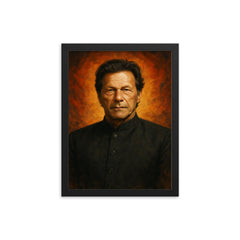 Imran Khan framed print on a plain backdrop in size 12"x16".