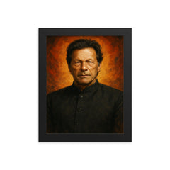 Imran Khan framed print on a plain backdrop in size 8"x10".