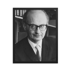 Imre Lakatos framed print on a plain backdrop in size 16"x20".