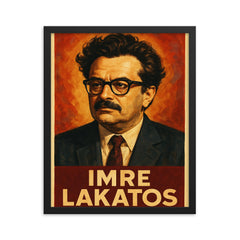 Imre Lakatos framed print on a plain backdrop in size 16"x20".