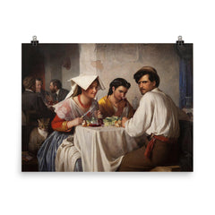 In a Roman Osteria by Carl Bloch poster on a plain backdrop in size 8"x10".