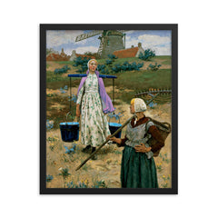 In Holland by Gari Melchers framed print on a plain backdrop in size 16"x20".