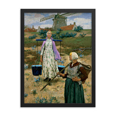 In Holland by Gari Melchers framed print on a plain backdrop in size 18"x24".