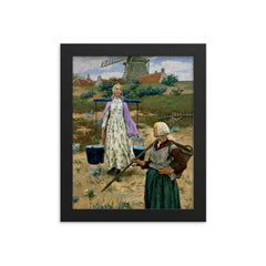 In Holland by Gari Melchers framed print on a plain backdrop in size 8"x10".