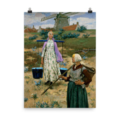 In Holland by Gari Melchers poster on a plain backdrop in size 8"x10".